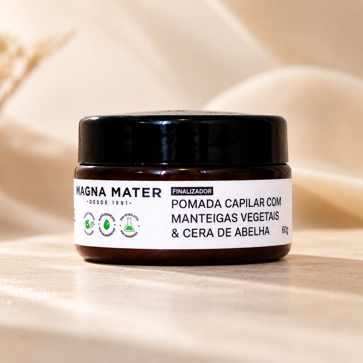 Pomada Capilar com Manteigas Vegetais & Cera de Carnaúba 60g